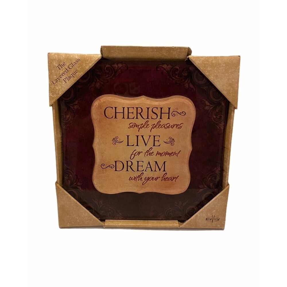 Layered Glass Wall Plaque Hanging Wall Decor New View 2010 Size 9 Inch X 9 Inch